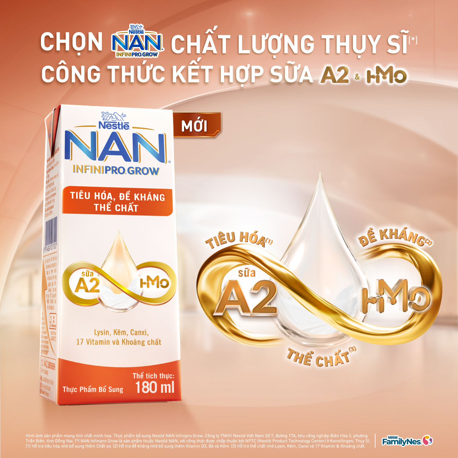 Nestlé FamilyNes Việt Nam Facebook ad: NAN INFINIPRO GROW đồng hành cùng mẹ