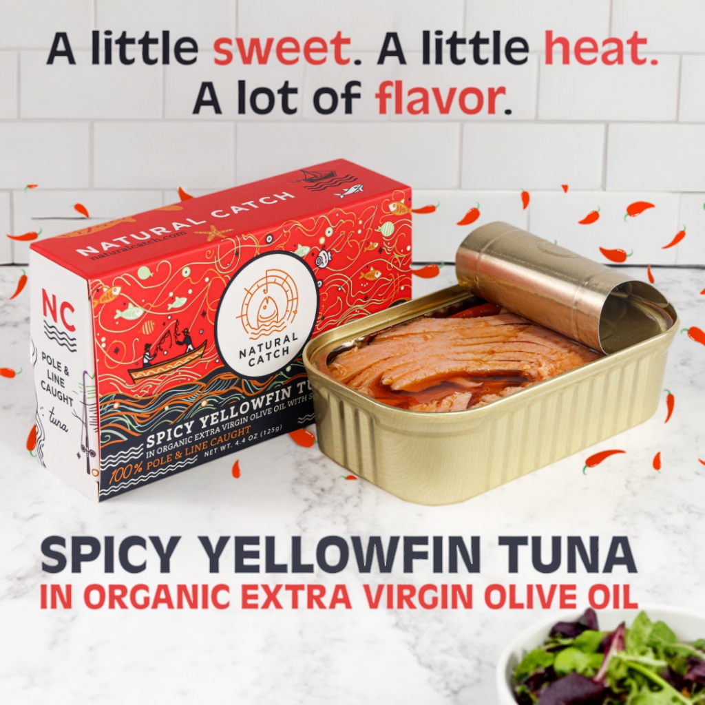 Natural Catch Tuna Facebook ad: Sweet Heat. Clean Protein.