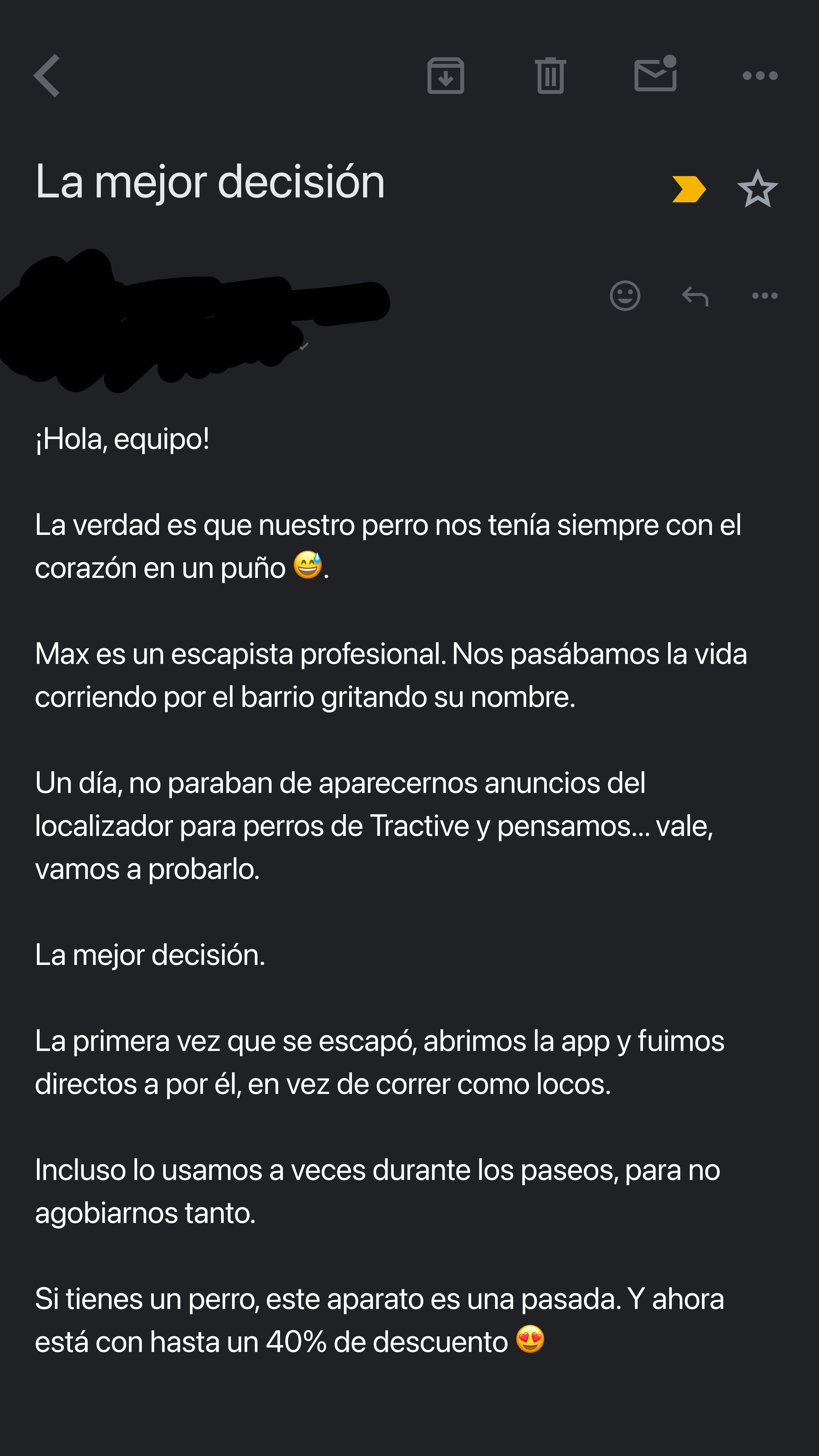 Tractive Facebook ad
