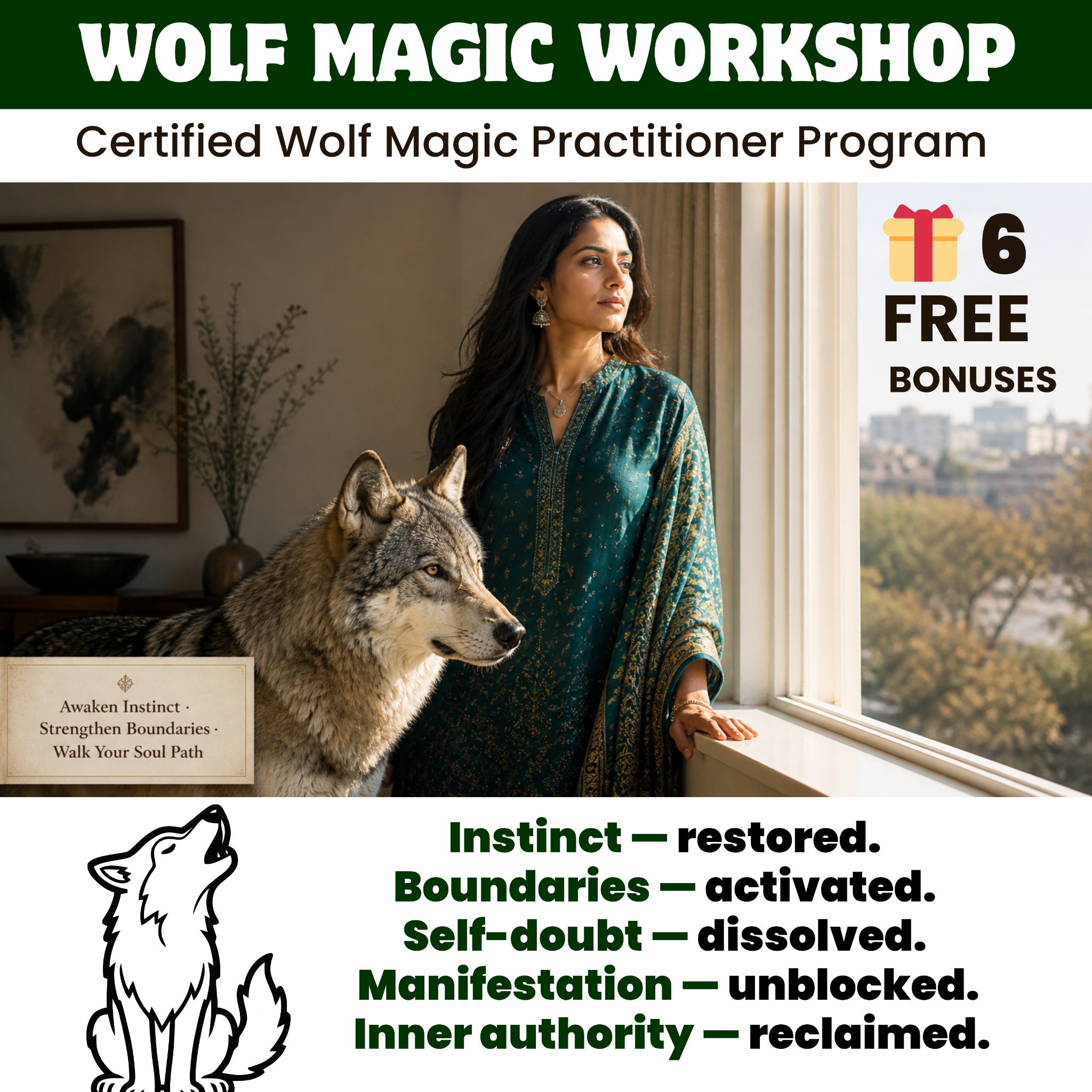 Secluded Truth- The Healing and Tarot Hub Facebook ad: 6 DAYS WOLF MAGIC WORKSHOP!
