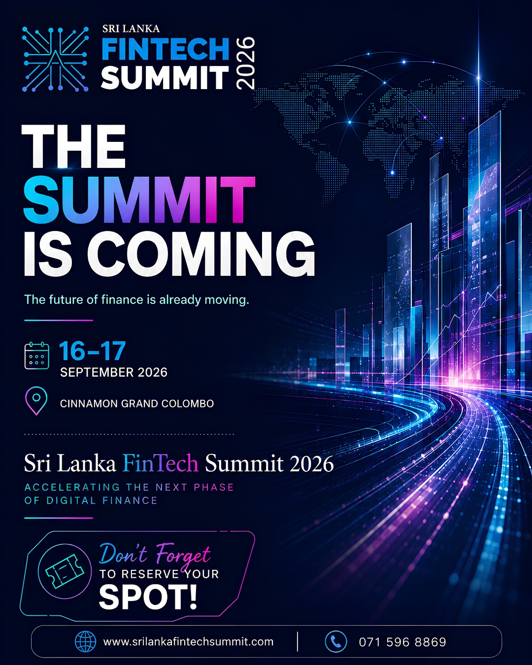 Sri Lanka FinTech Summit Facebook ad: AI, digital payments, blockchain, digital banking…