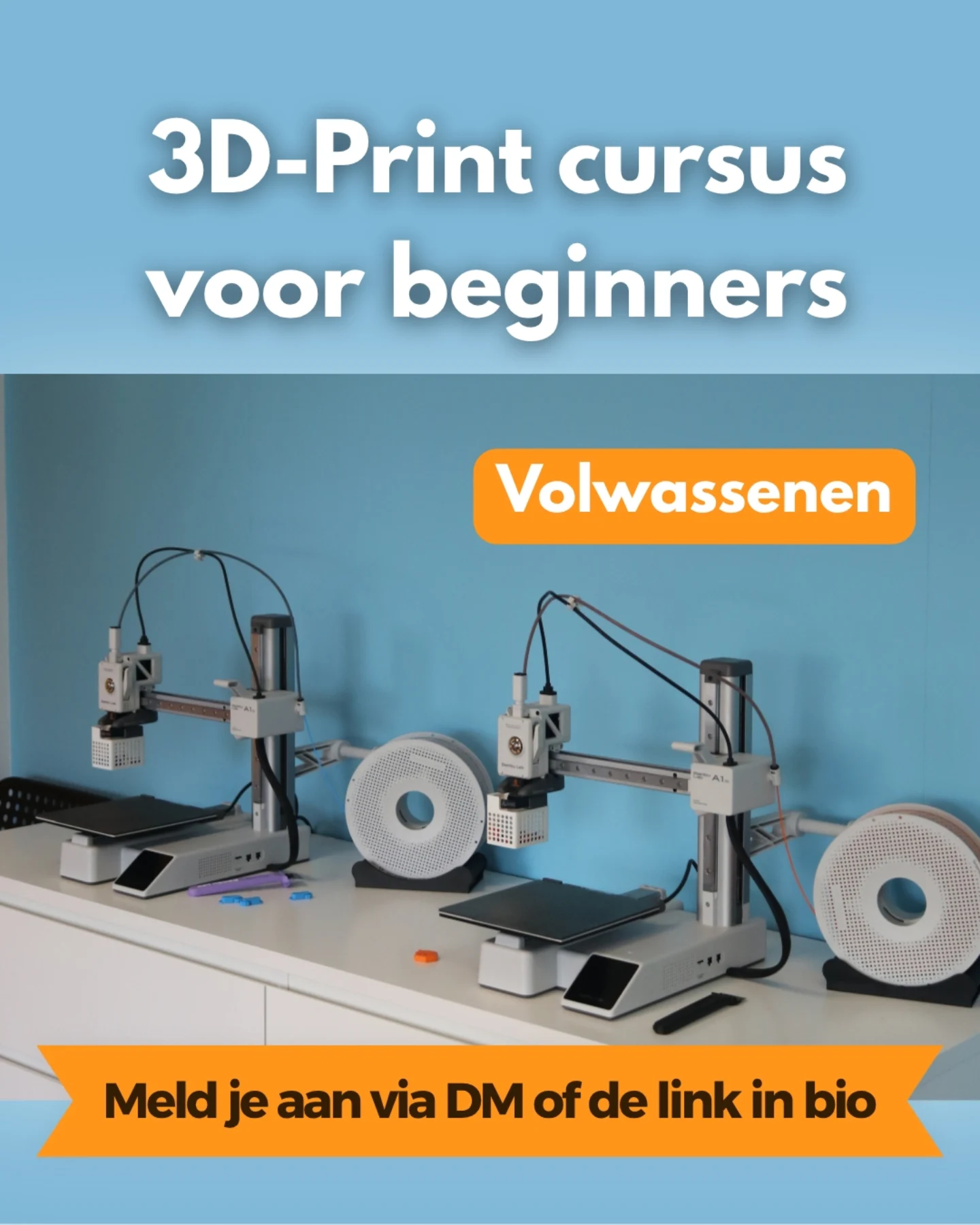 Layerbylayer3dprinting Facebook ad: Cursus 3D printen voor beginners (volwassenen)
