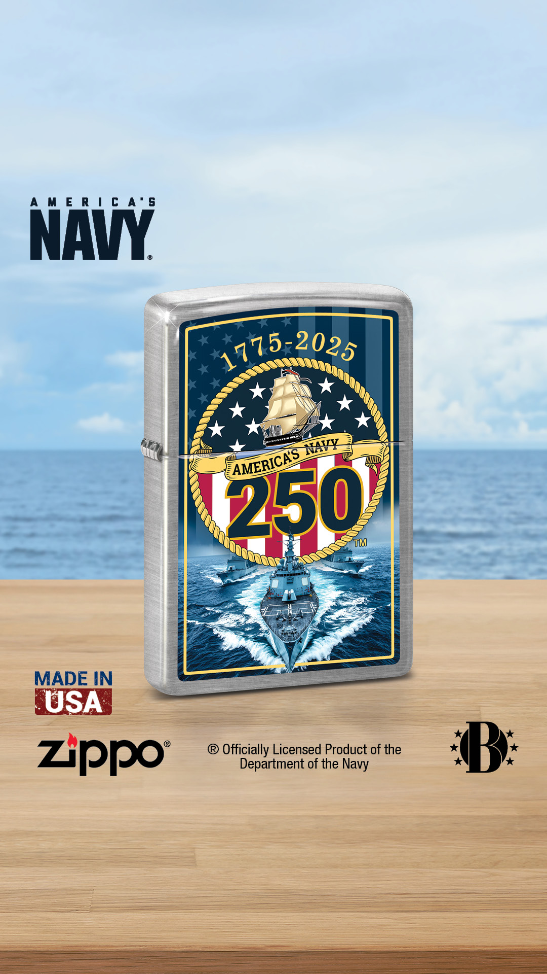 The Bradford Exchange Facebook ad: Semper Fortis 250 Zippo Lighter
