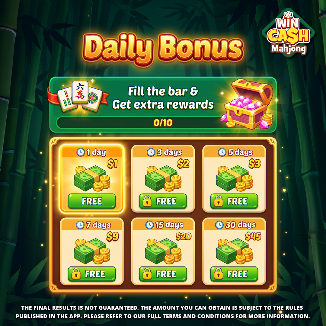 Win Cash Mahjong Facebook ad