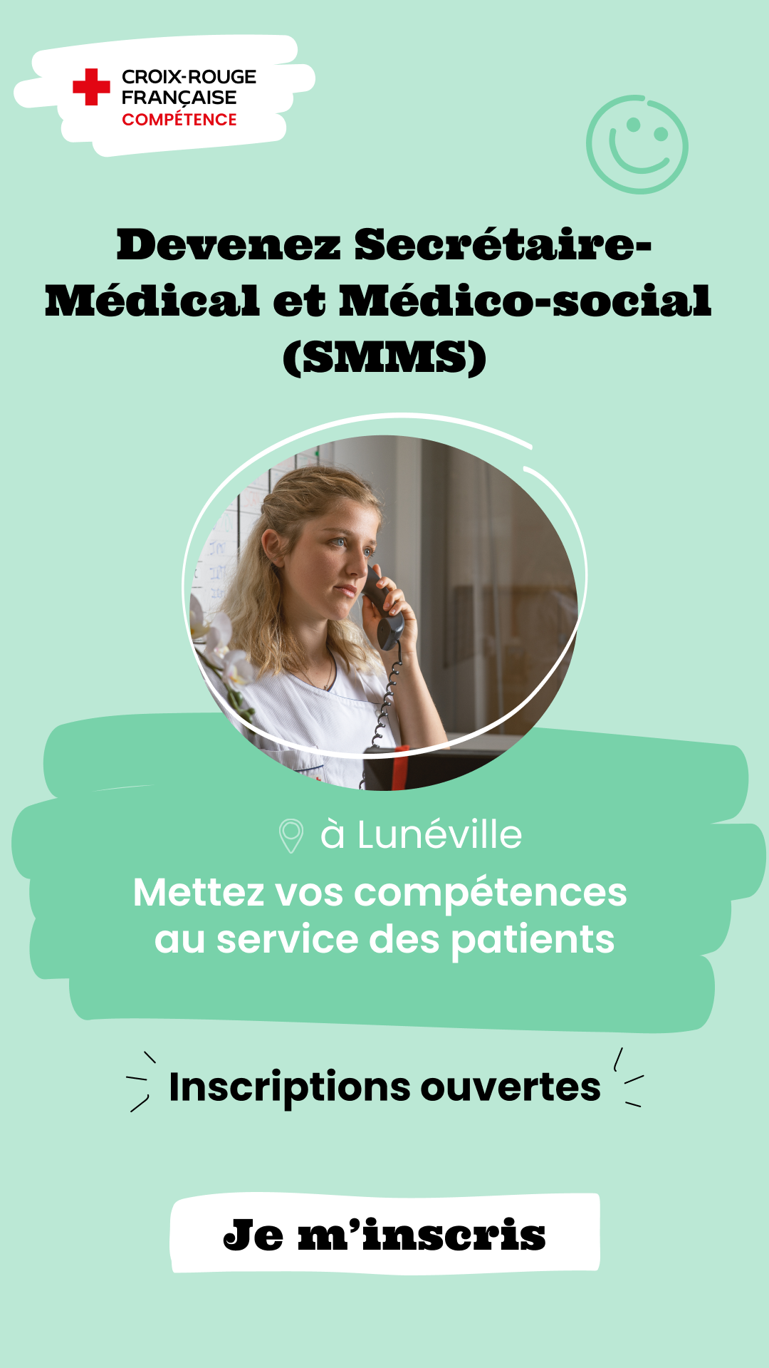 Croix-Rouge Compétence Facebook ad: Formation Secrétaire médical