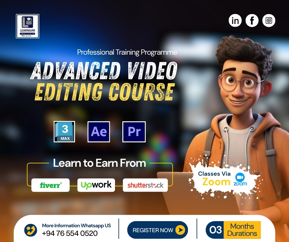 Learnium Institute Facebook ad: Video Editing for lowest cost in Sri Lanka…