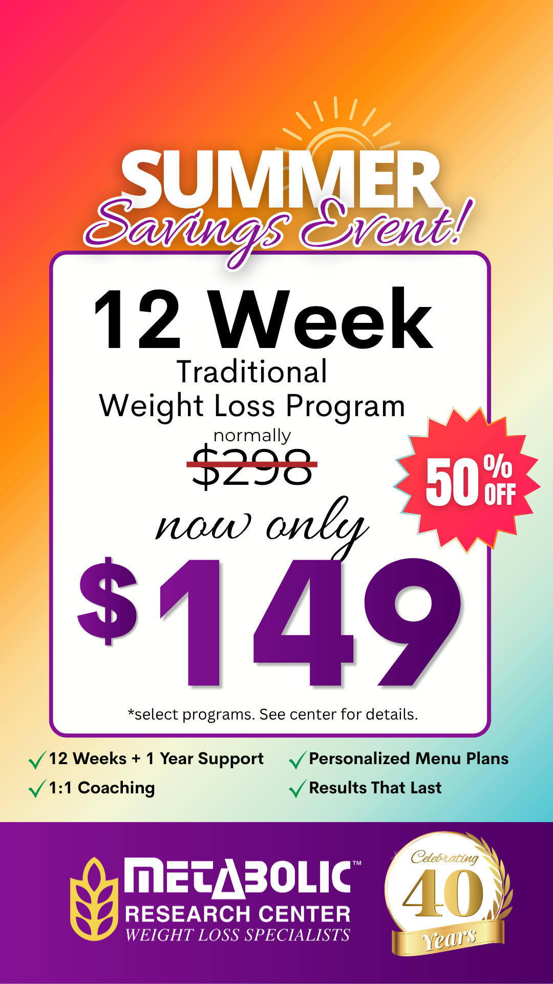 Metabolic Research Center Of Colorado Springs Facebook ad