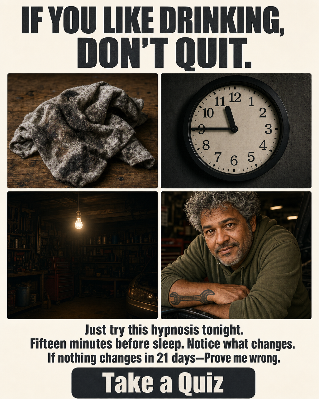 Hypnosis to Stop Drinking Facebook ad