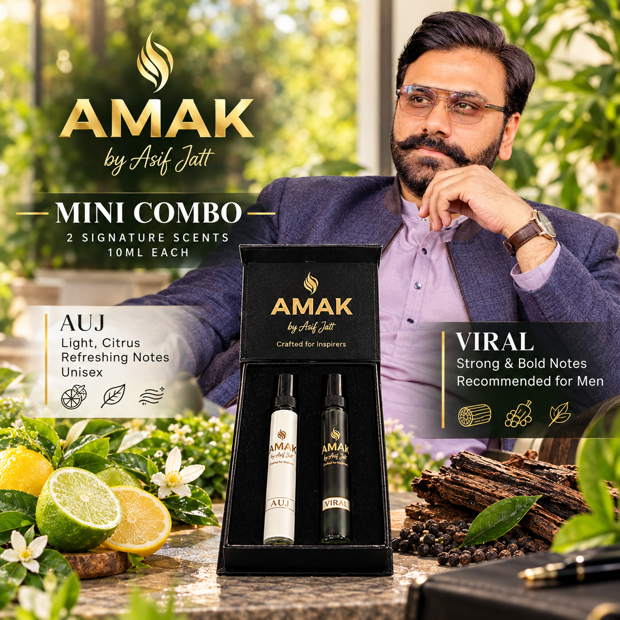Asif Jatt Facebook ad: AUJ for Freshness. VIRAL for Boldness.