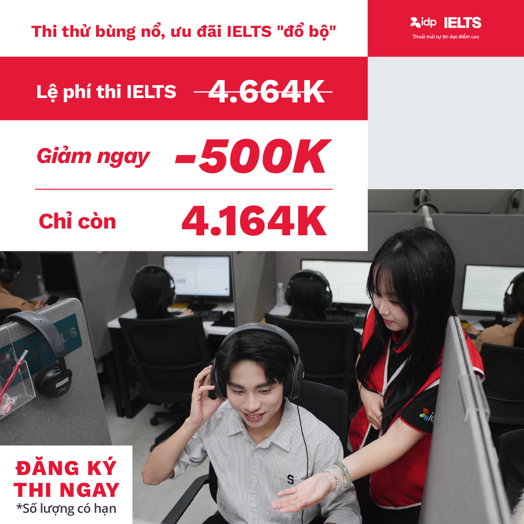 IELTS by IDP Facebook ad: Đăng ký thi thử IELTS