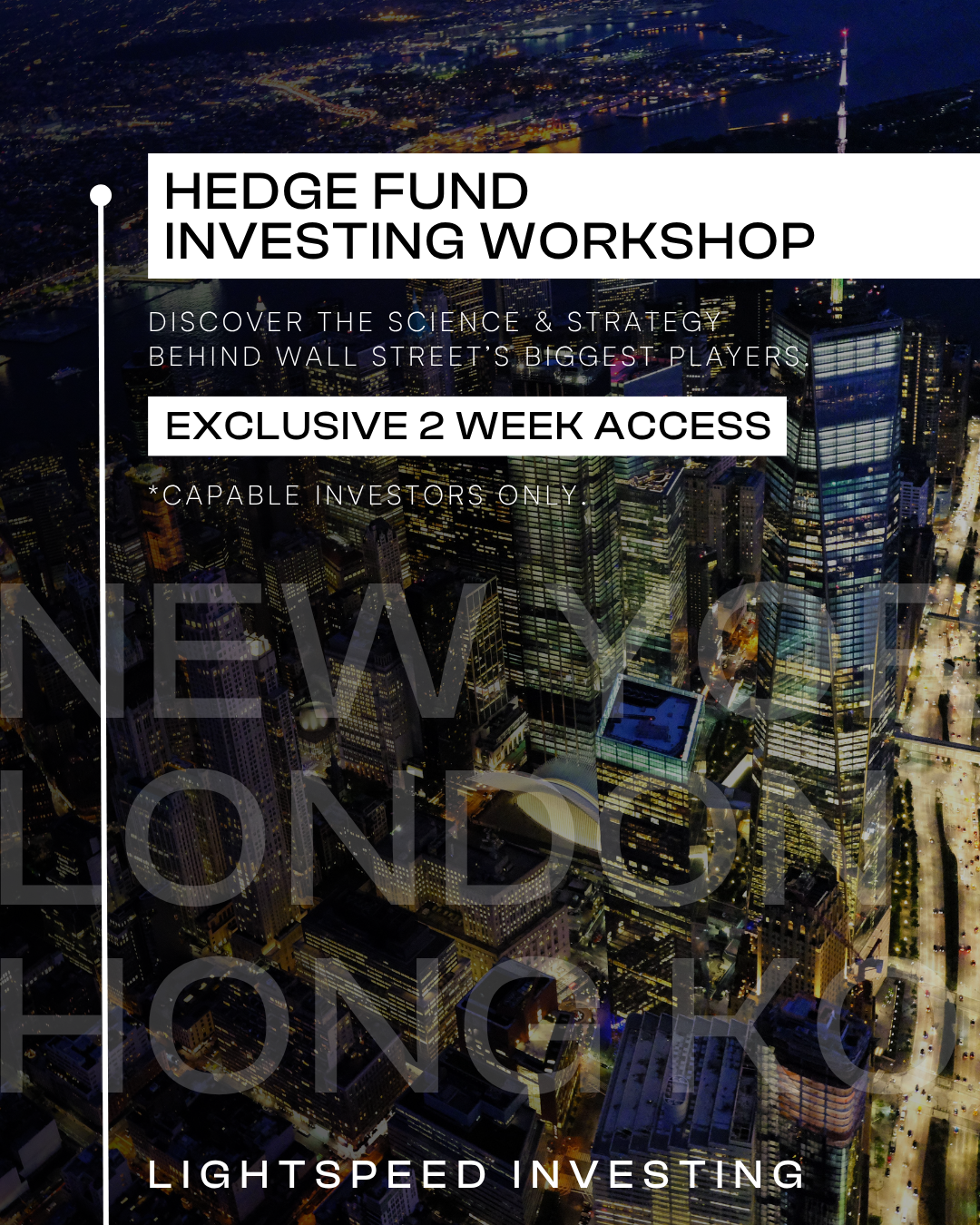 Lightspeed Investing Facebook ad: RSVP: Hedge Fund Investing Workshop