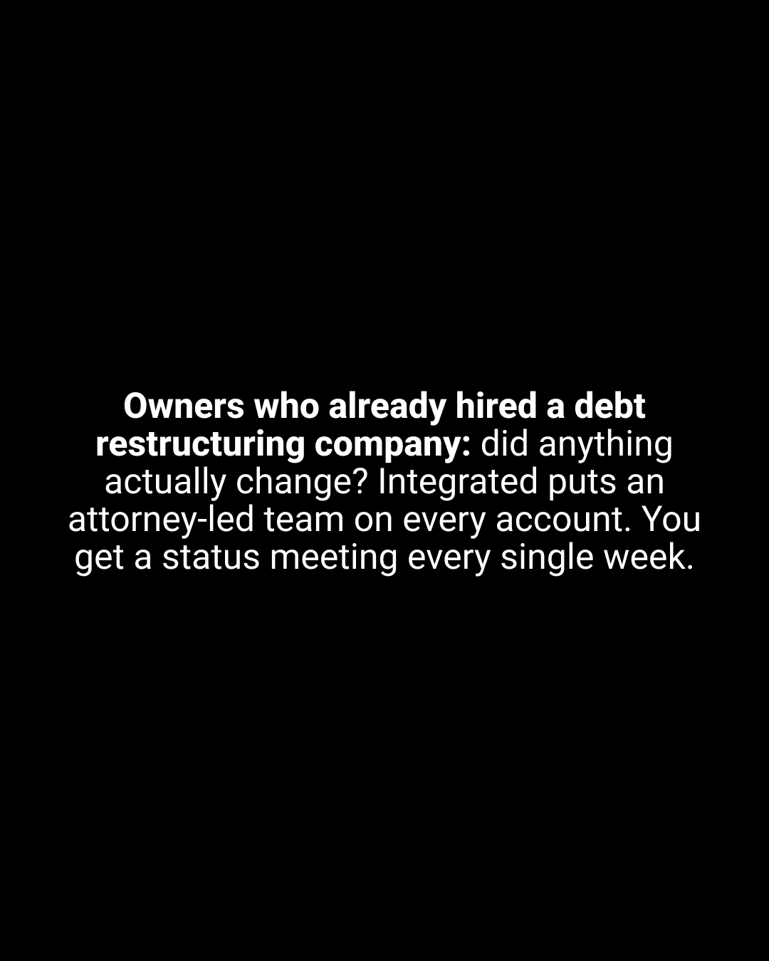 Integrated Financial Solutions Facebook ad: Creditors Off Your Back in 30 Days