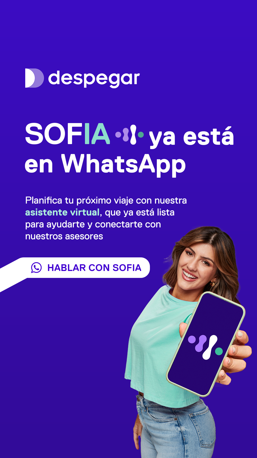 Despegar Facebook ad: Chatea con nosotros
