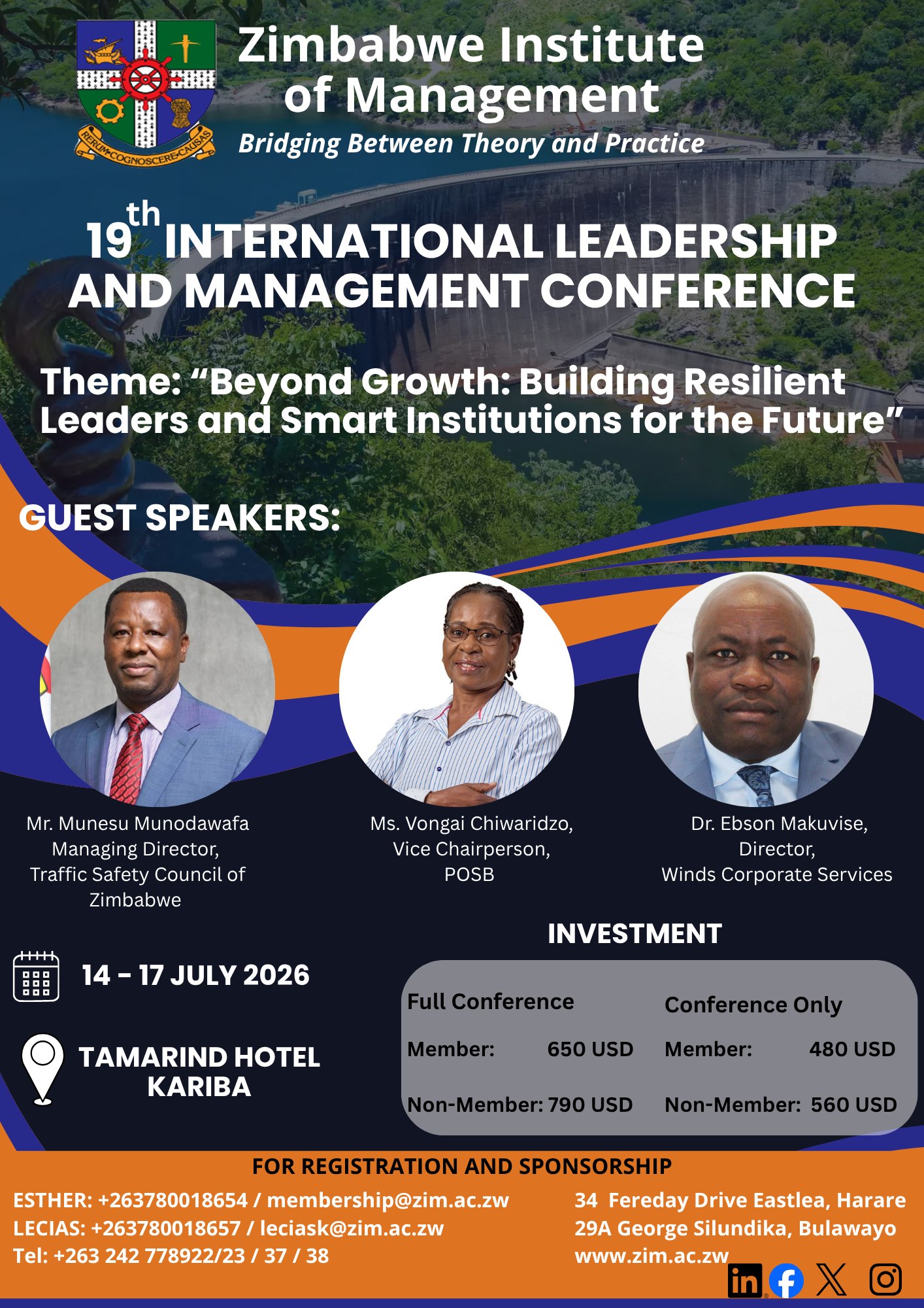 Zimbabwe Institute of Management Facebook ad: 19th International Leadership & Management Conference 2026
