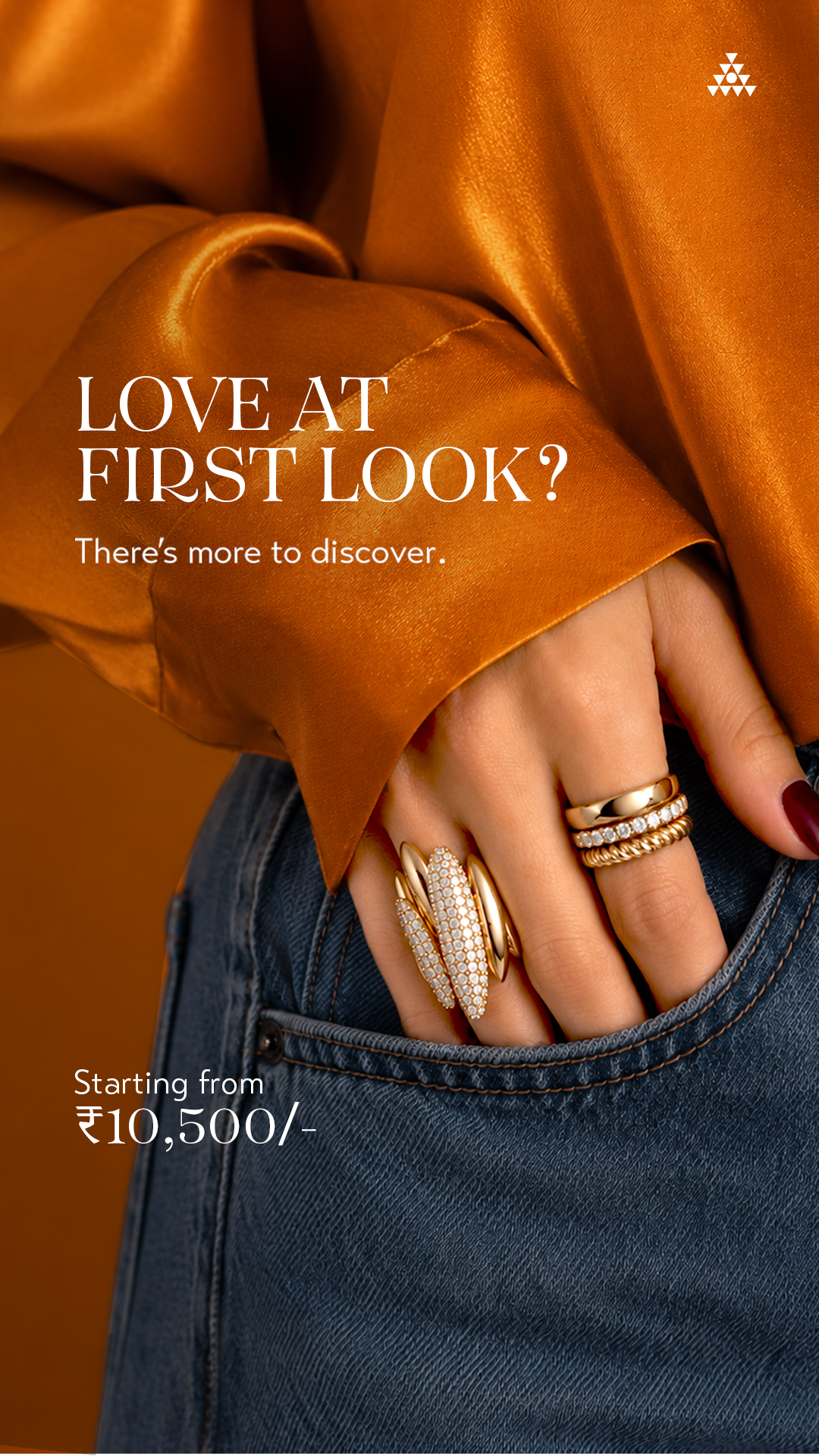 ekatra jewels Facebook ad: The Look of Heavy Gold. Without the Weight.