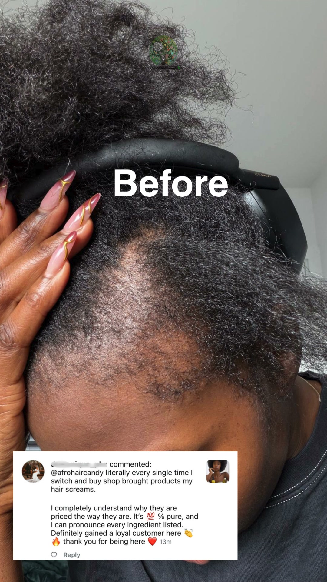 afrohaircandy Facebook ad: Handcrafted for Healthy Hair Growth