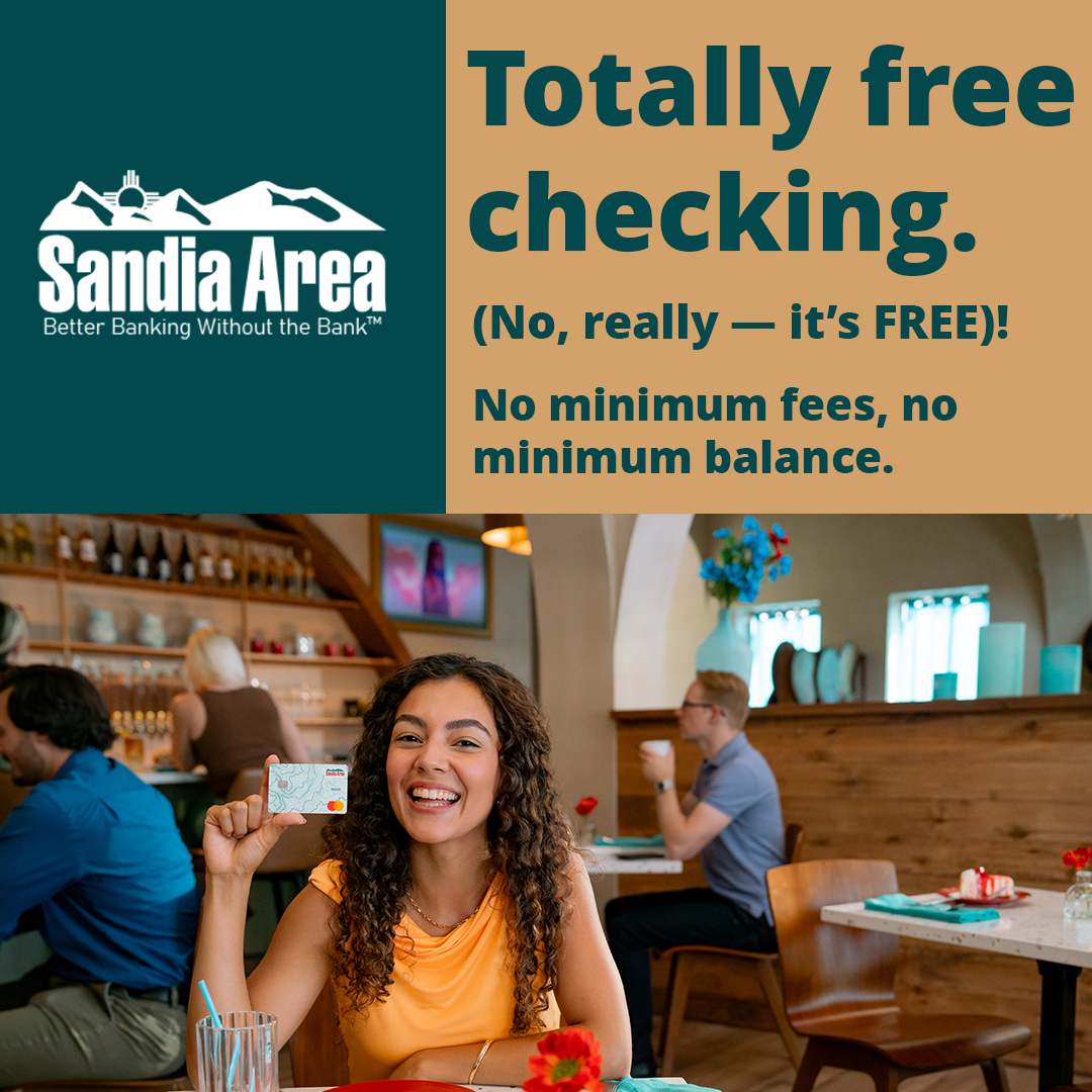 Sandia Area Federal Credit Union Facebook ad: Get paid up to 2 days early, access…