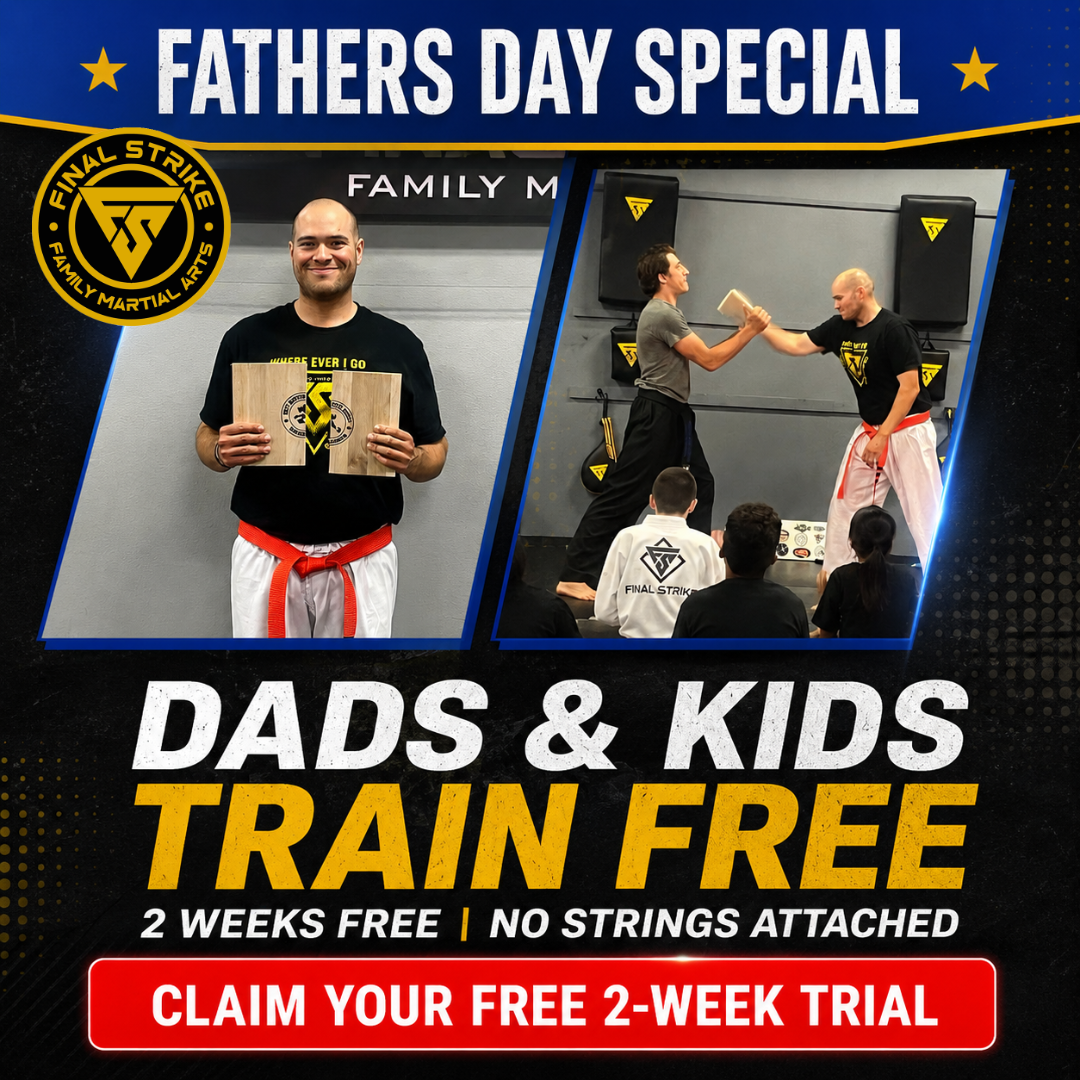 Final Strike Martial Arts Facebook ad: Free Two Week Trial Classes