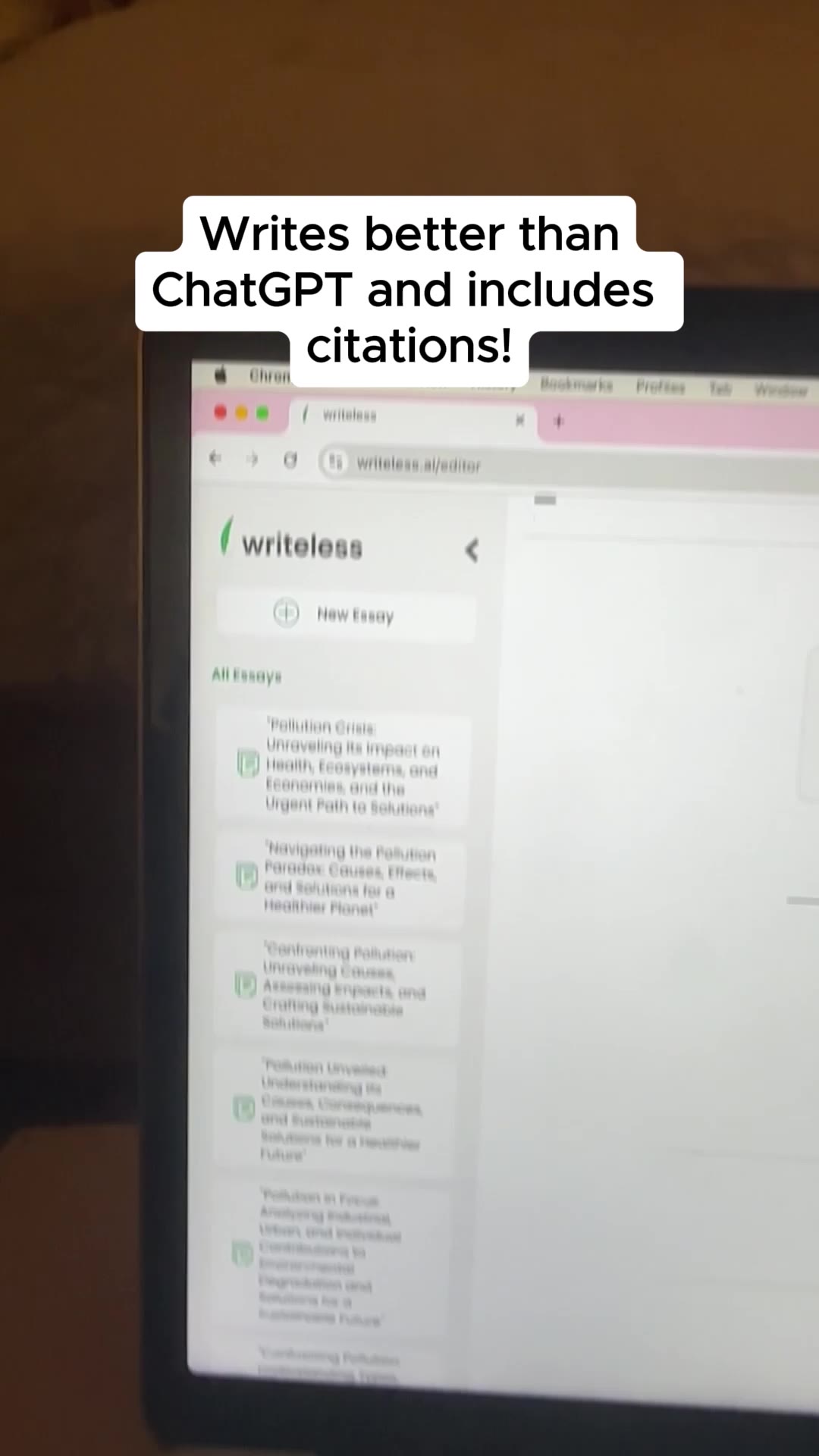 Writeless AI Facebook ad: Write Fast, Generate 20+ Pages Easily!