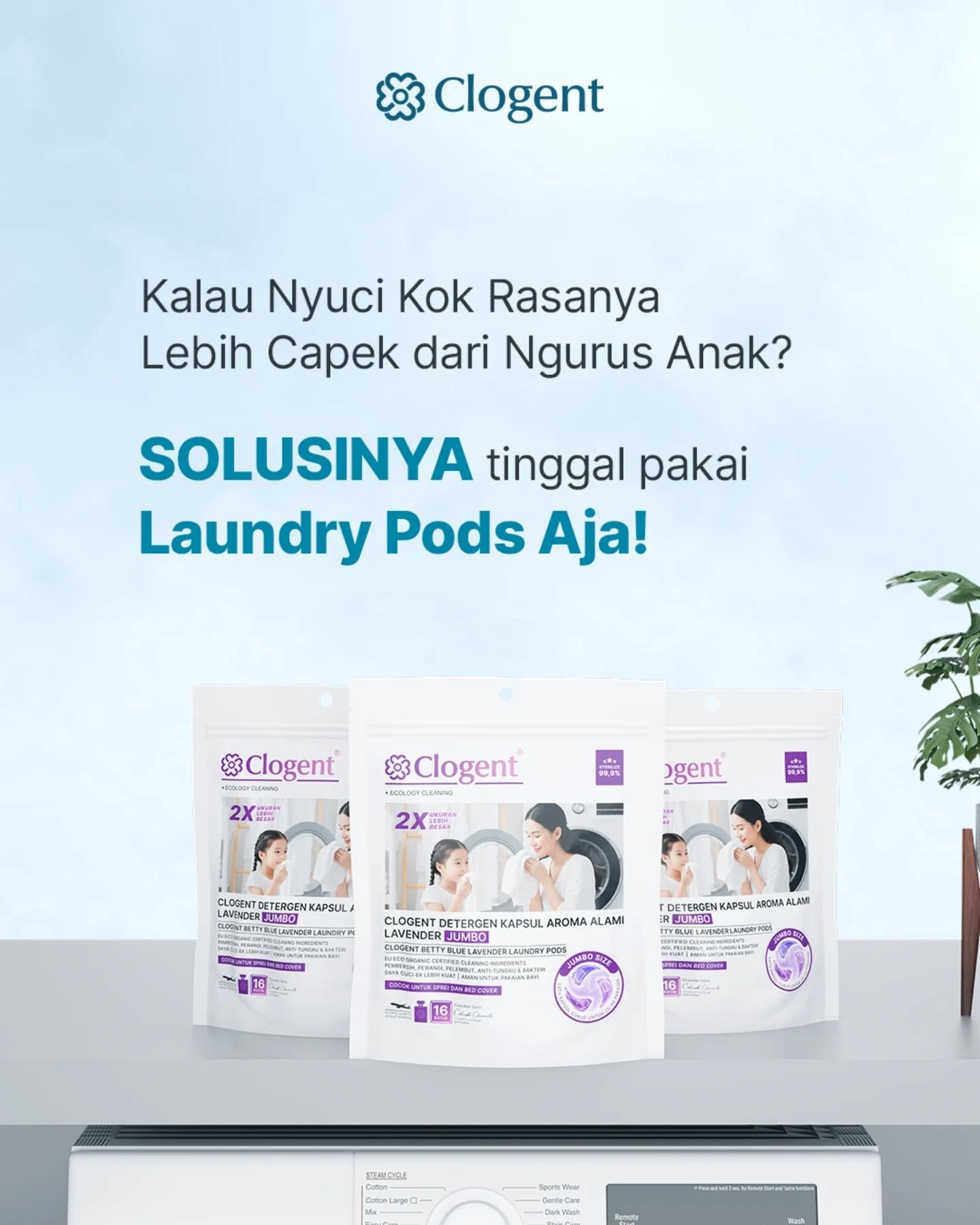 Clogent Official Facebook ad: Sekarang sudah ada deterjen bentuk kapsul yang praktis…