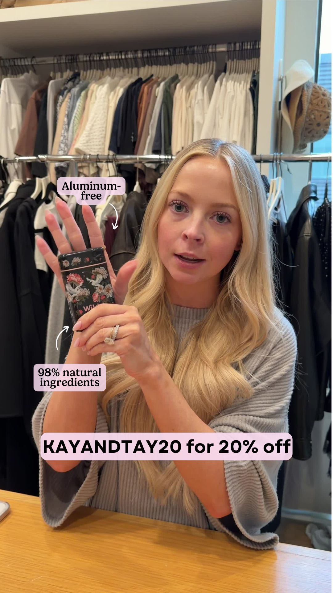 Wild Facebook ad: Get 20% off all Wild products with code KAYANDTAY20