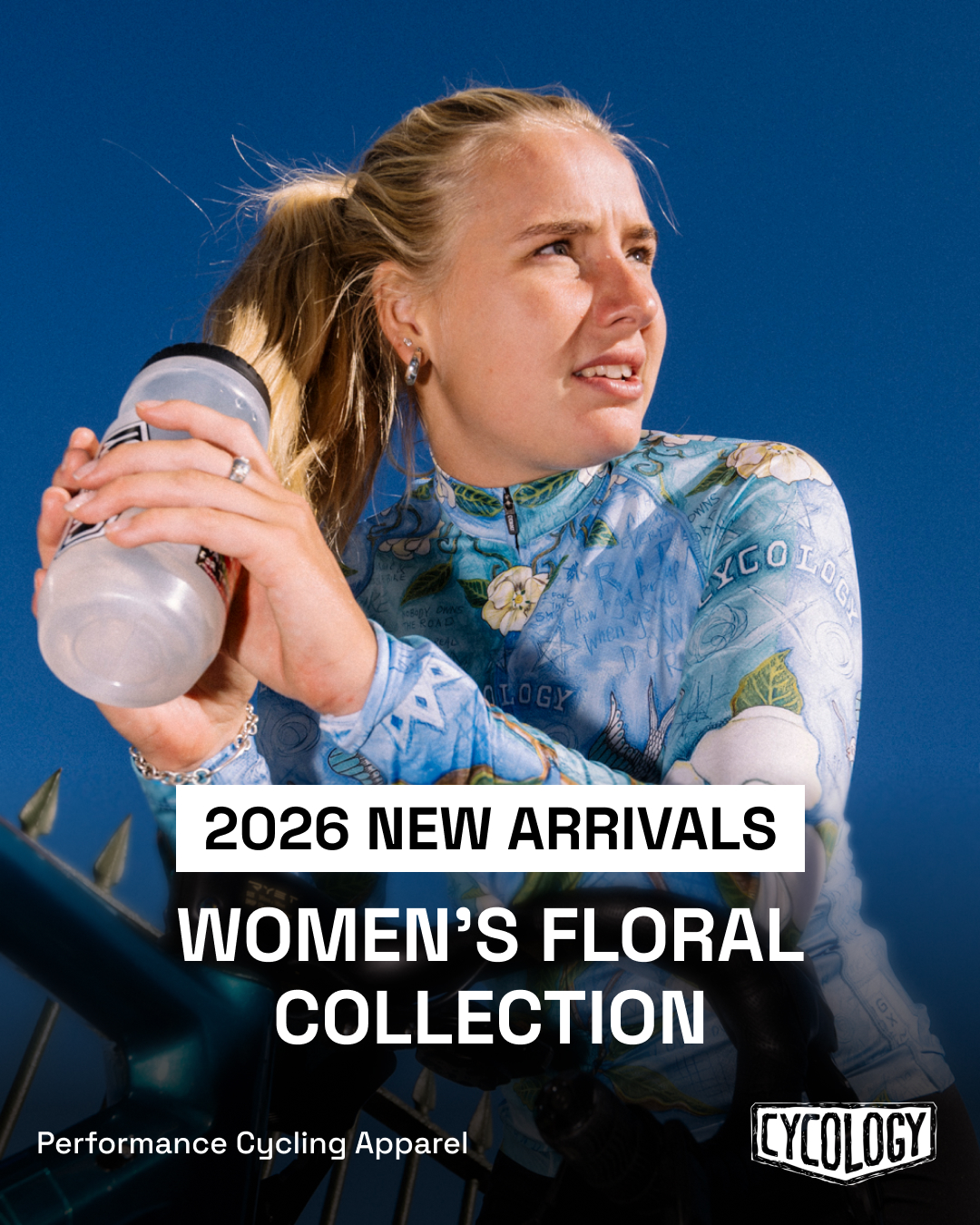 Cycology Clothing Facebook ad: New Drop. The Floral Collection is Here.