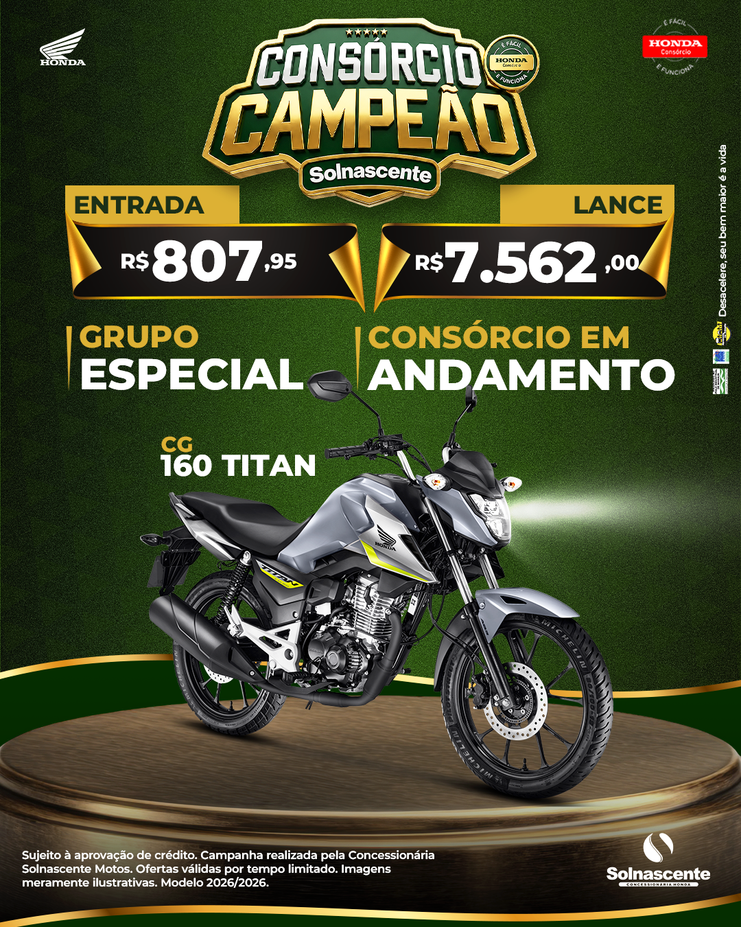 Solnascente Motos Honda Facebook ad: Fale conosco