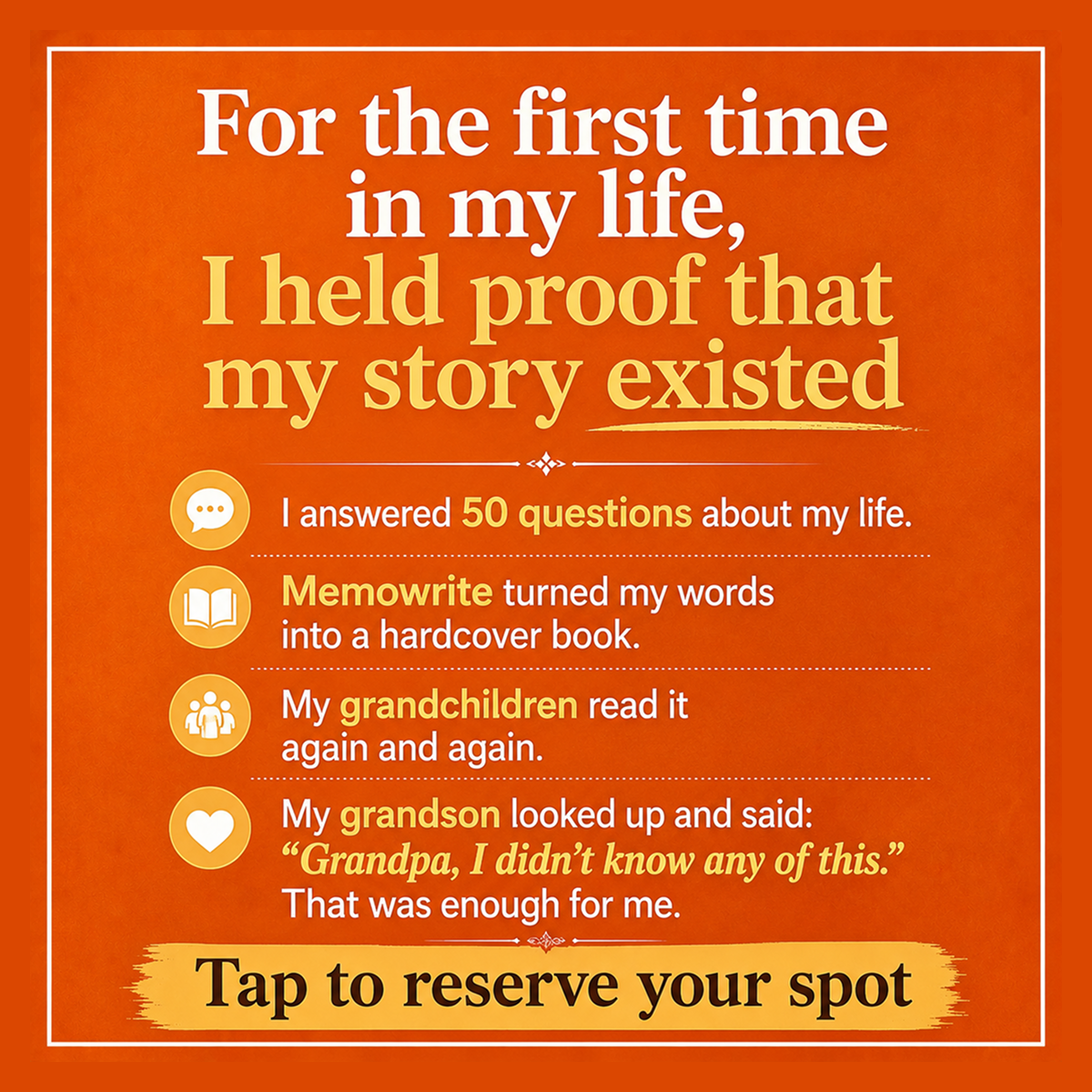 Memowrite Facebook ad