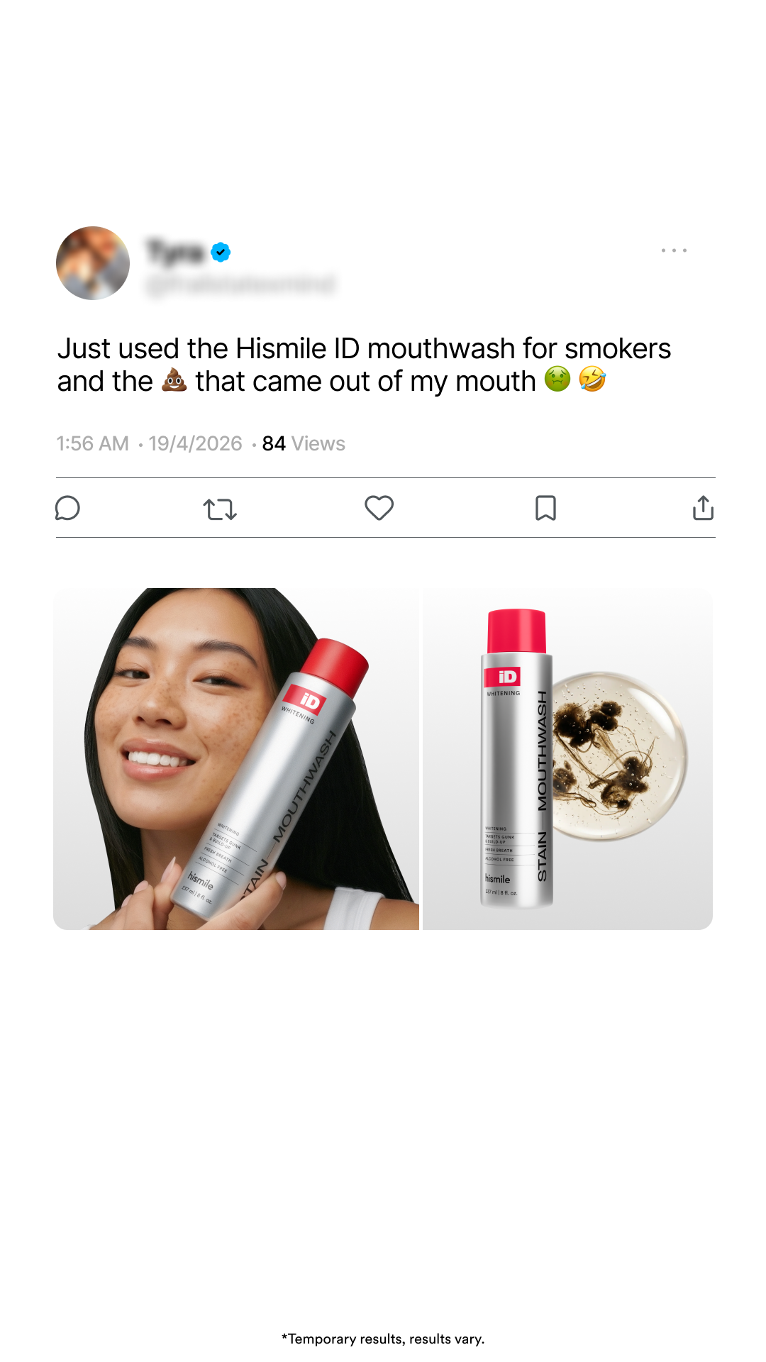 Hismile Facebook ad