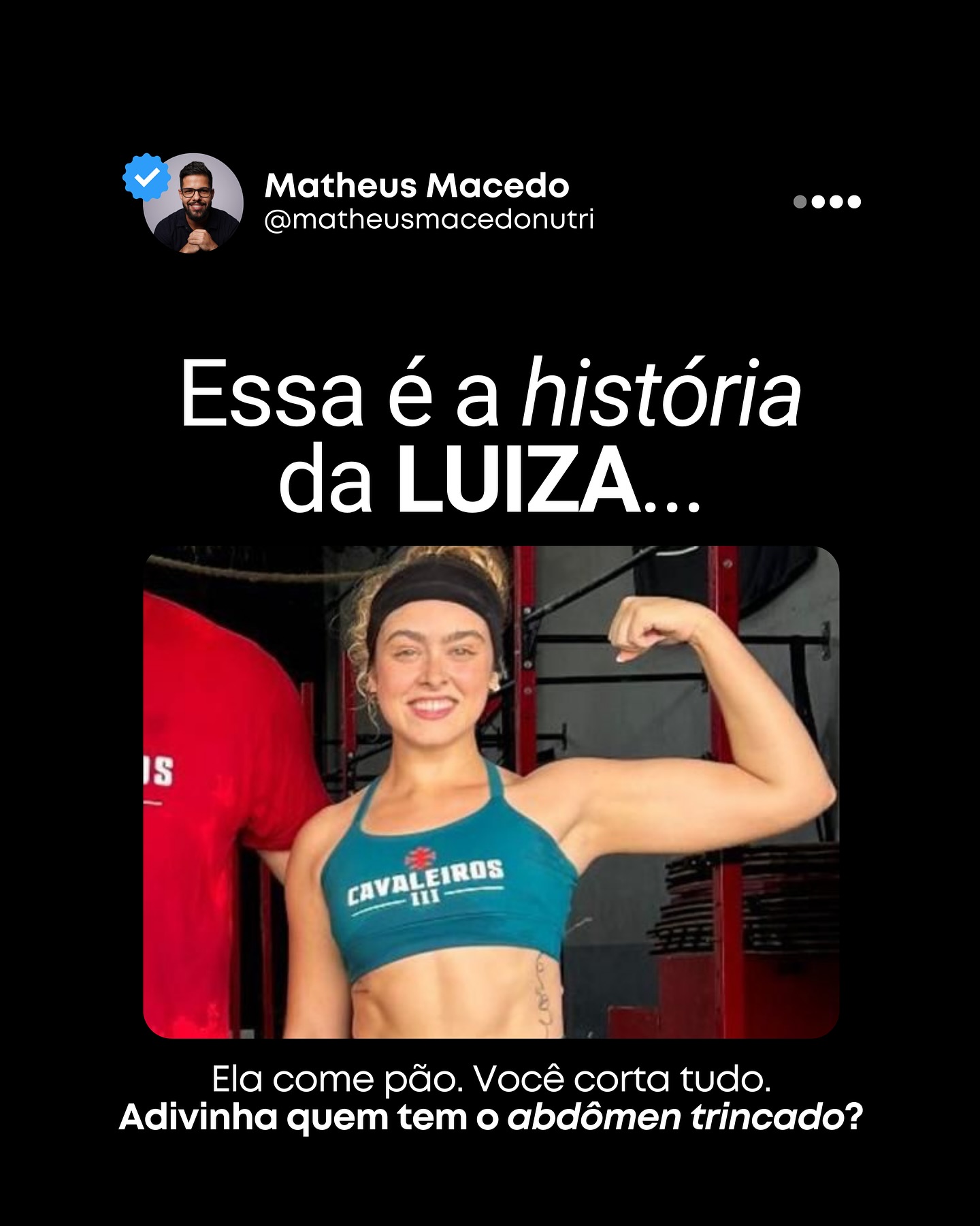 Matheus Macedo Facebook ad: A Luiza fazia tudo certo.