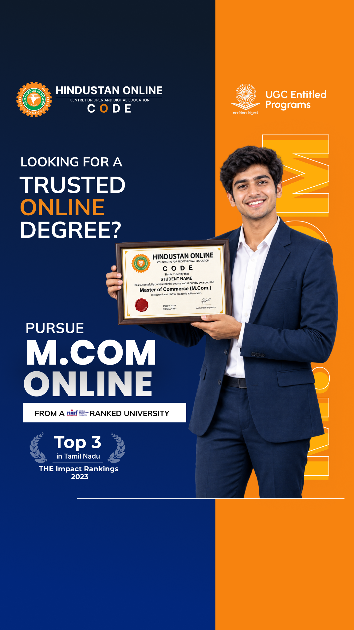 Hindustan Online Facebook ad: Admissions Closing Soon for Hindustan University Online…