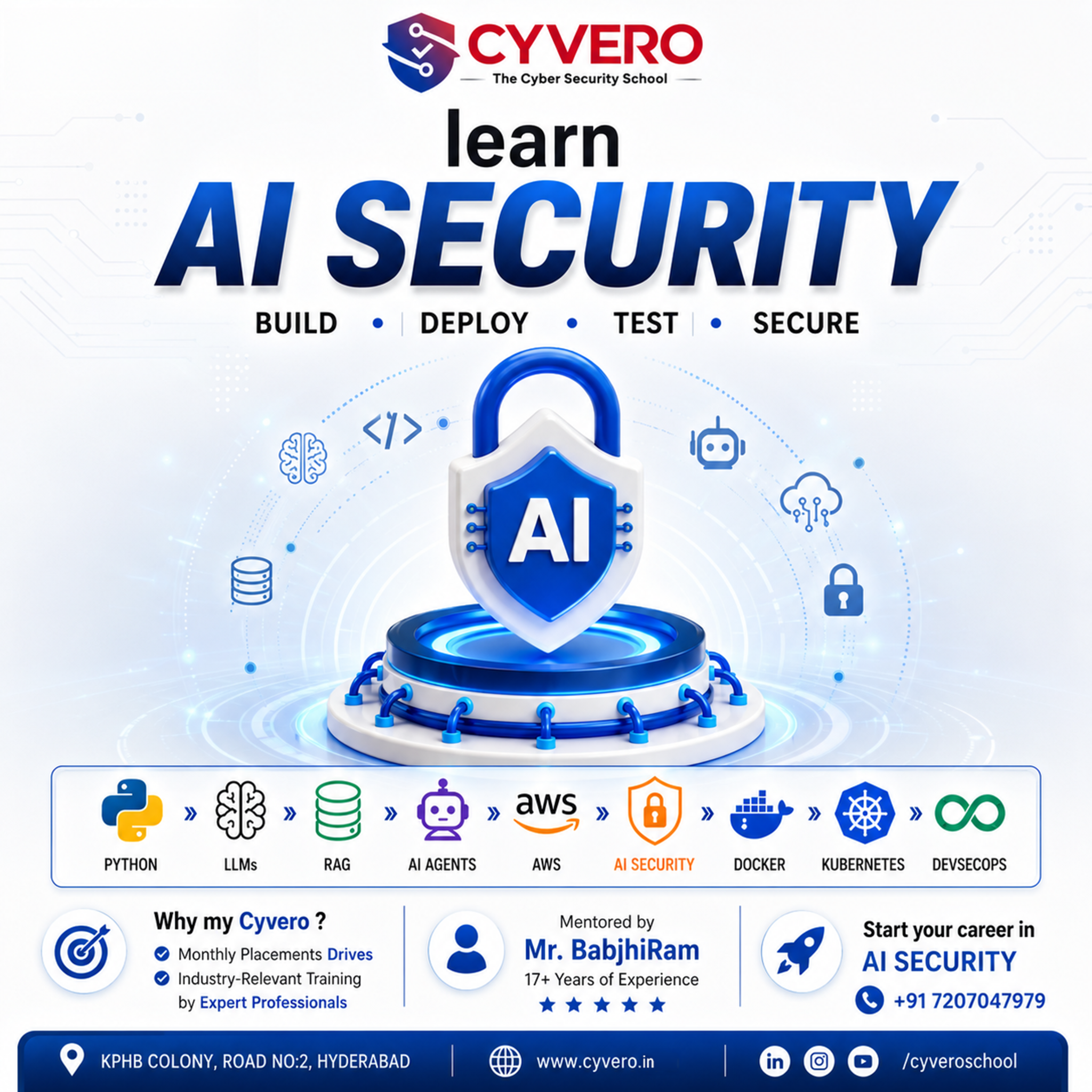 Cyvero Facebook ad: Learn AI Security. Build the Future.