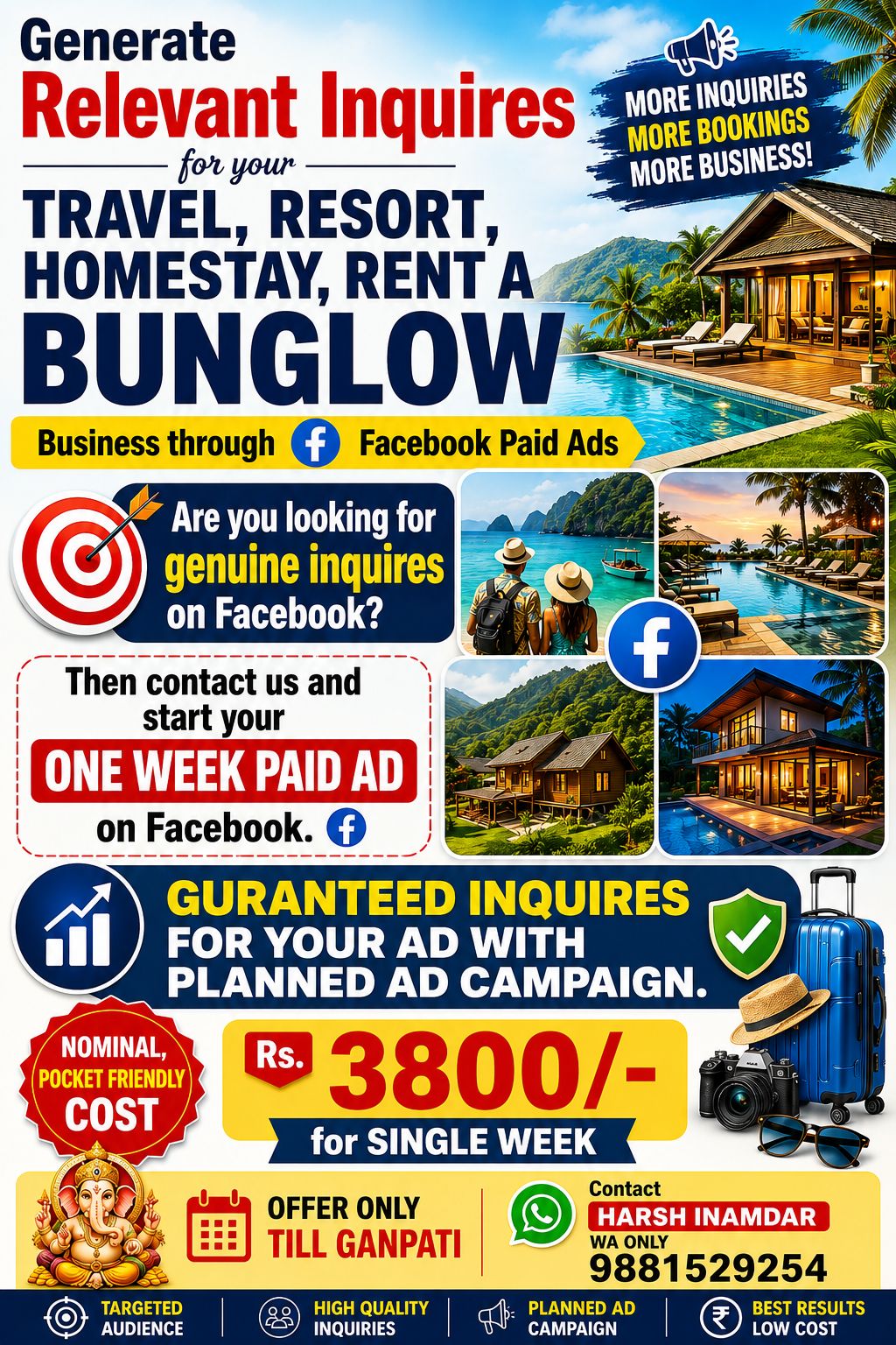 Pune Online Classifieds Facebook ad: तुमच्या Travel, Resort, Homestay किंवा Bungalow Rental…