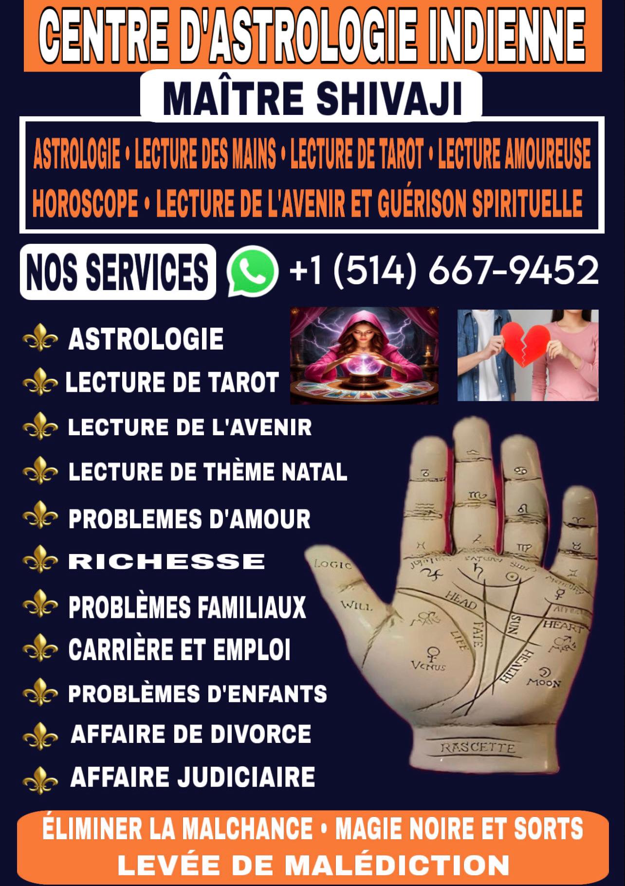 Best Indian Astrologer & Psychic Spiritual Healer in Montreal Canada Facebook ad: Astrologue et médium