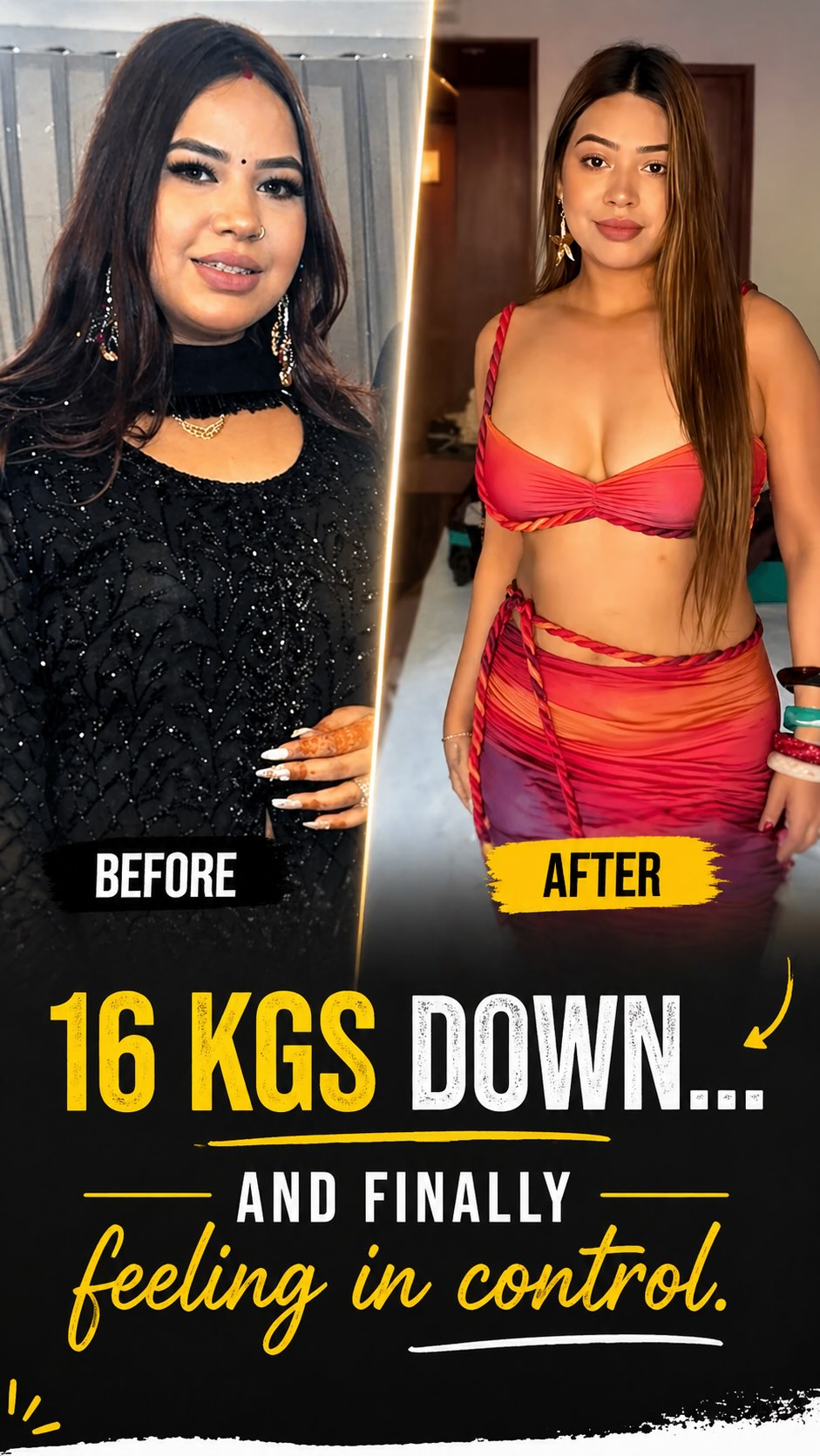fit_aartisharma Facebook ad: 16 kgs down.