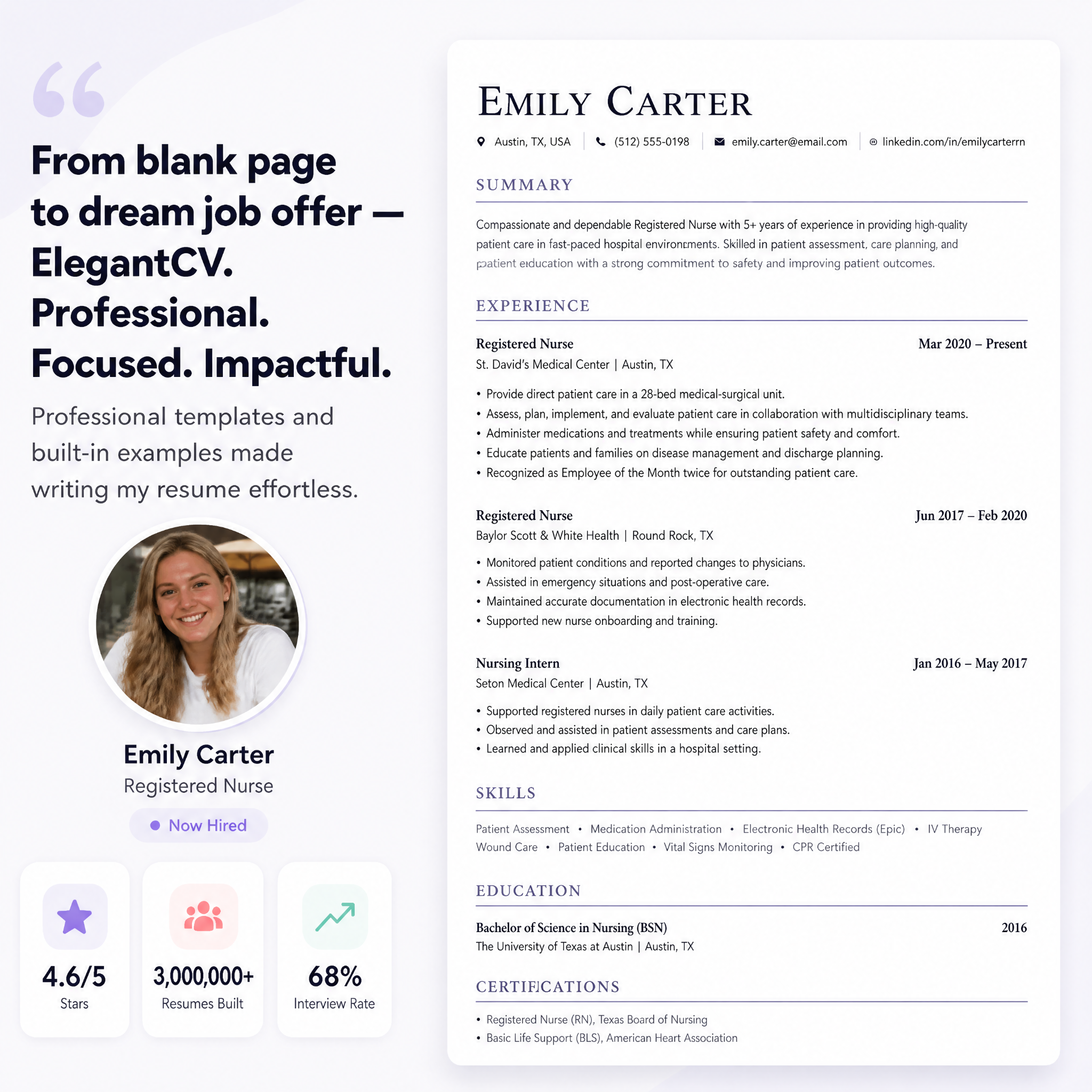 Elegant CV Facebook ad
