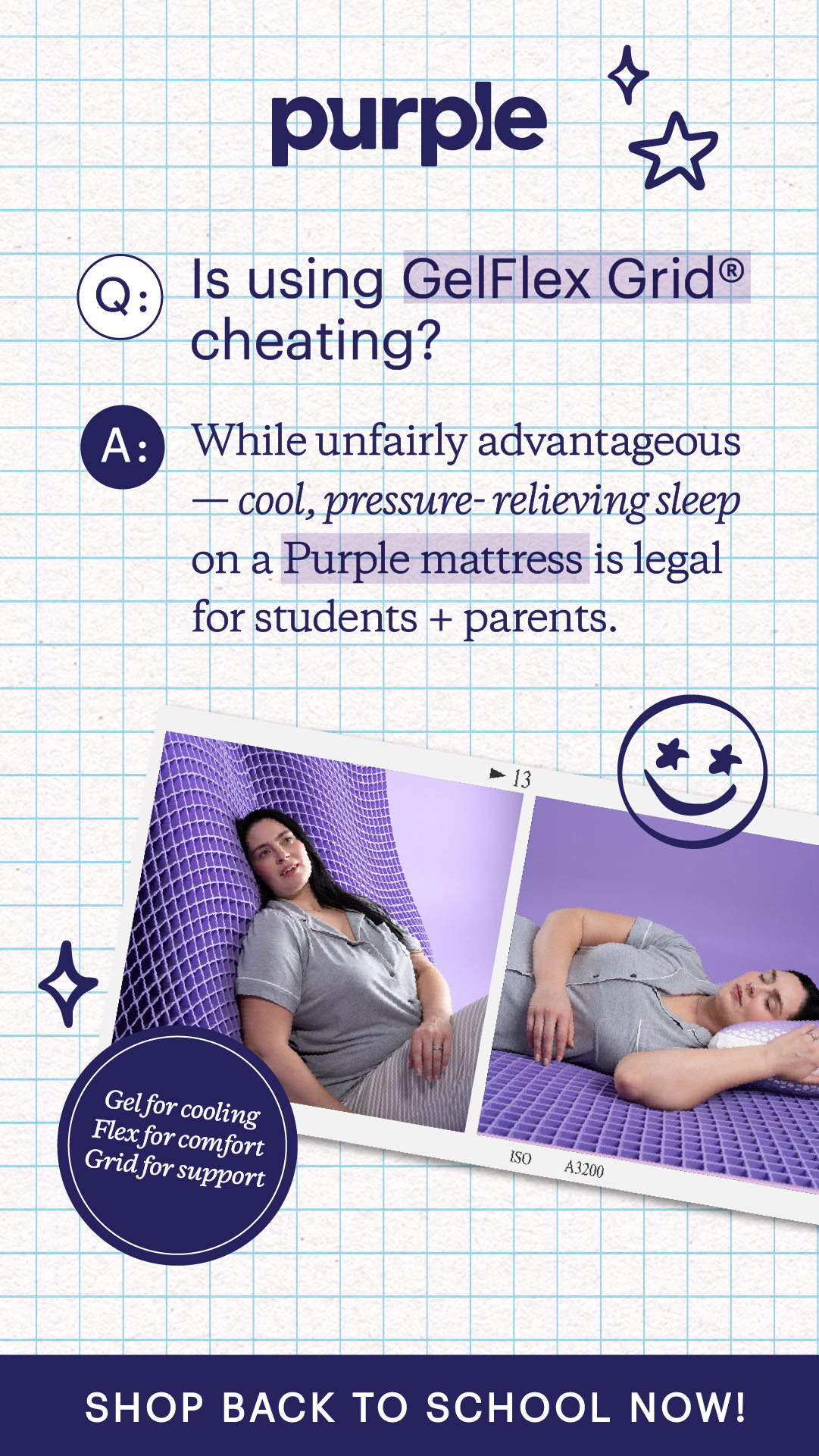 Purple Facebook ad