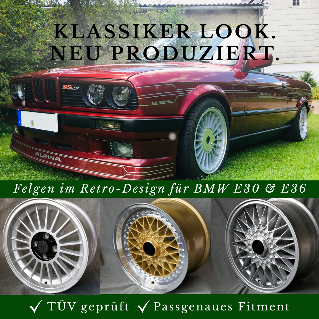 Maxilite Classic Wheels Facebook ad: Der Look von damals. Felgen von heute.