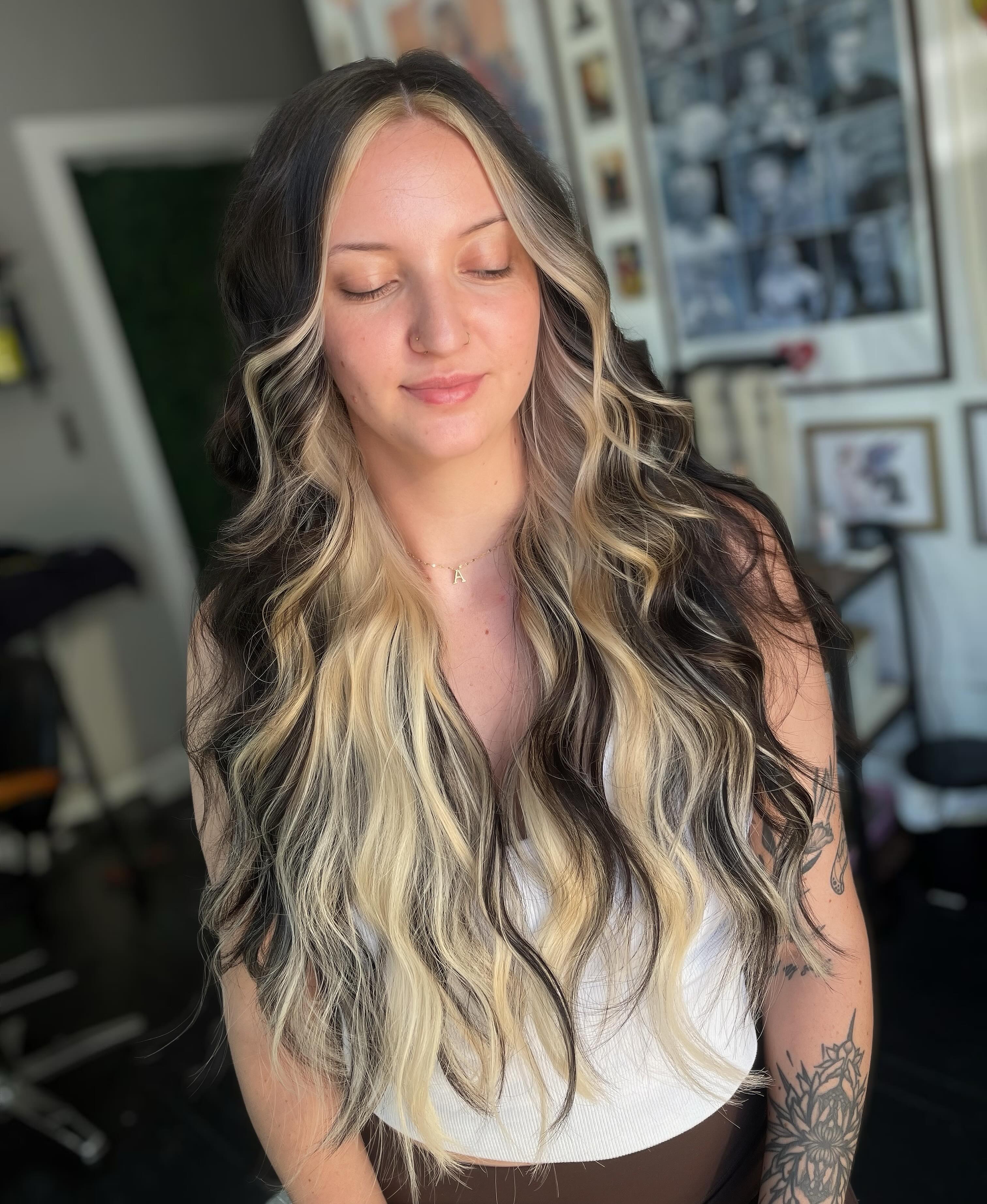Danika Atwell Facebook ad: 3 rows of 24 Genius weft extensions from…