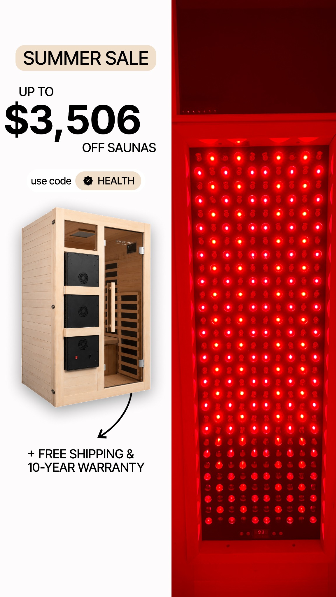 Heavenly Heat Saunas Facebook ad