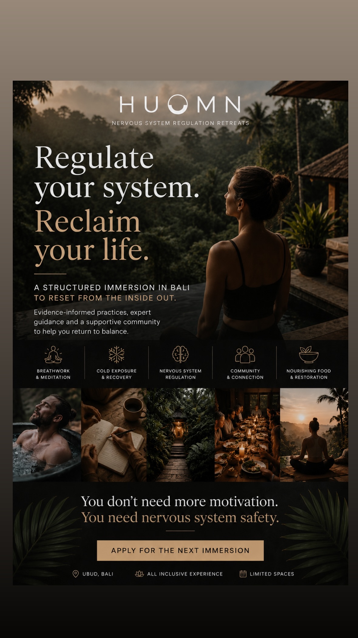HUOMN Retreat Facebook ad