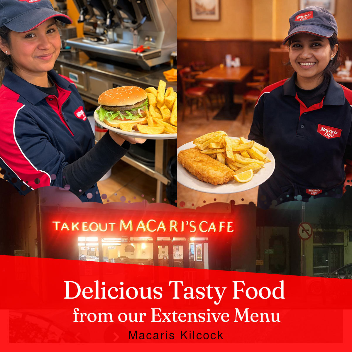 Macaris cafe Kilcock Facebook ad from Apr 19, 2026