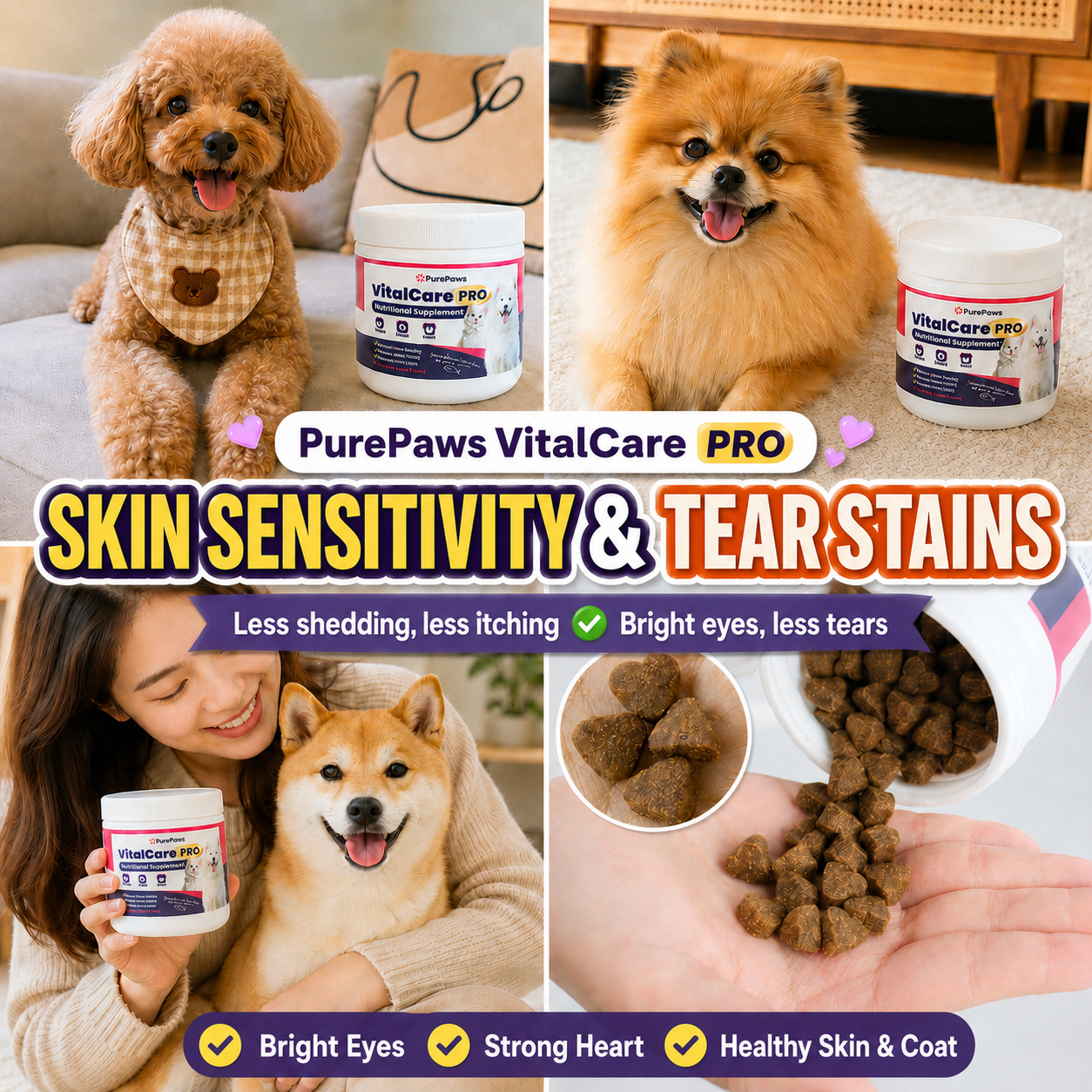 PurePaws VitalCare 全护宝 Facebook ad: Eye, Skin & Heart Support