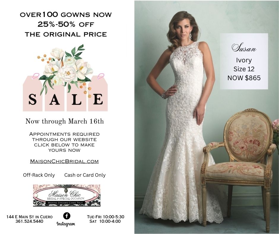 Maison Chic Bridal & Special Occasion Facebook ad: South, TX Bridal Boutique!