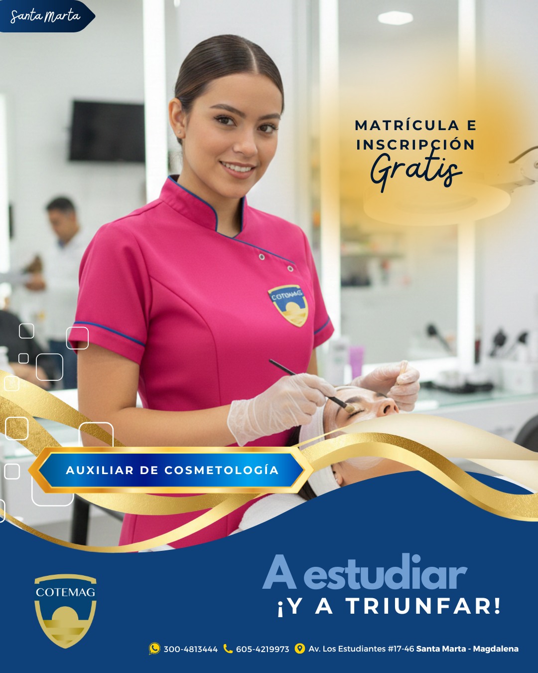 Cotemag Santa Marta Facebook ad: Conviértete en Auxiliar de Cosmetología y empieza a…