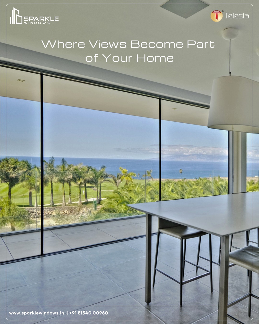 Sparkle Windows Facebook ad: Some views are too beautiful to stay outside.