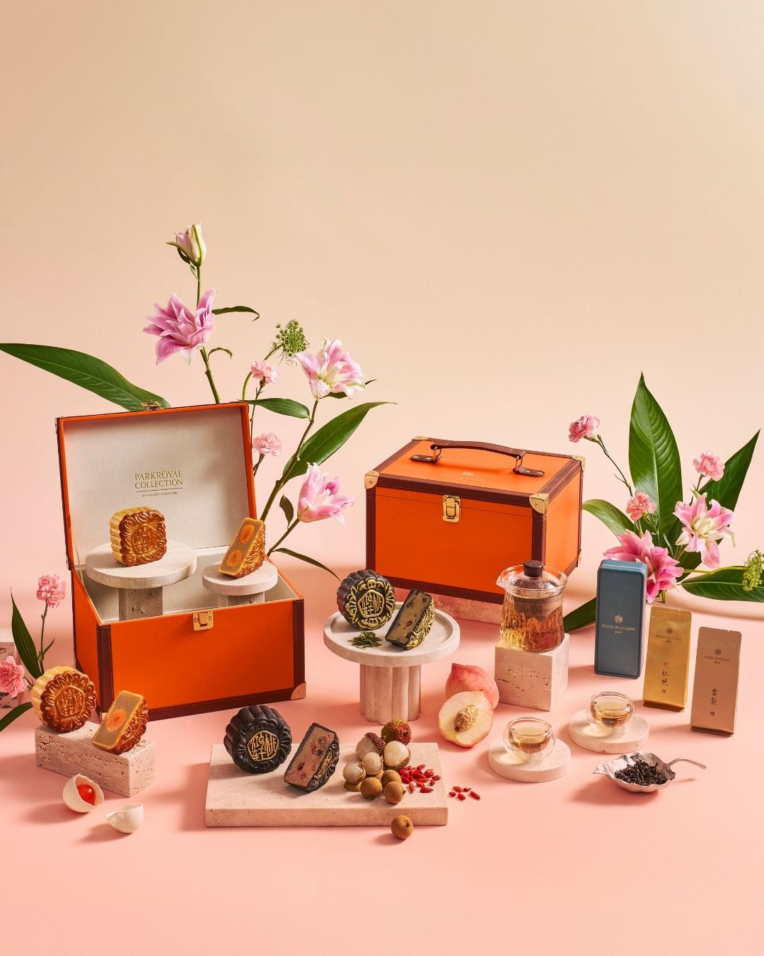 PARKROYAL COLLECTION Marina Bay, Singapore Facebook ad: Peach Blossoms' 2026 Mid-Autumn Mooncake Collection…