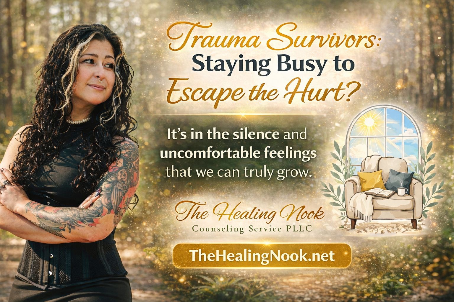The Healing Nook Counseling Service PLLC Facebook ad: Chat in Messenger