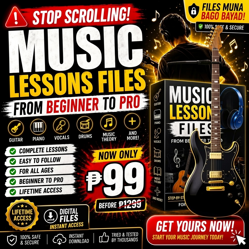 Music Lesson files Facebook ad