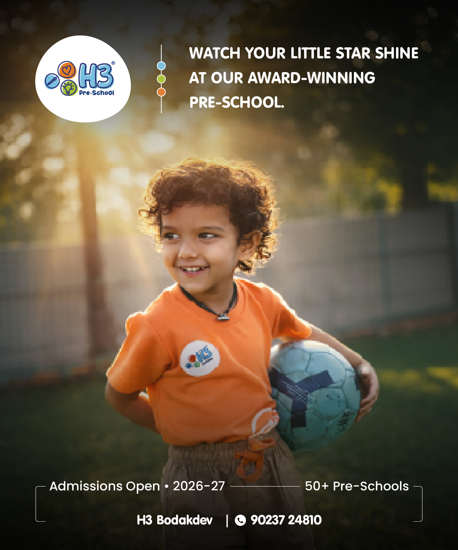 H3 Preschool Bodakdev Facebook ad: Join Ahmedabad’s Best Preschool Chain (2023 & 2025)!